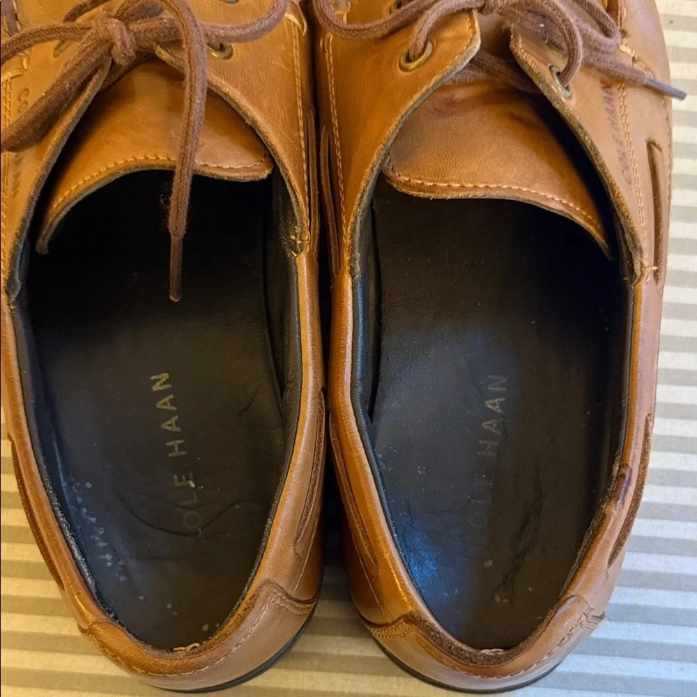 Cole Haan Tan Leather Boat Shoes